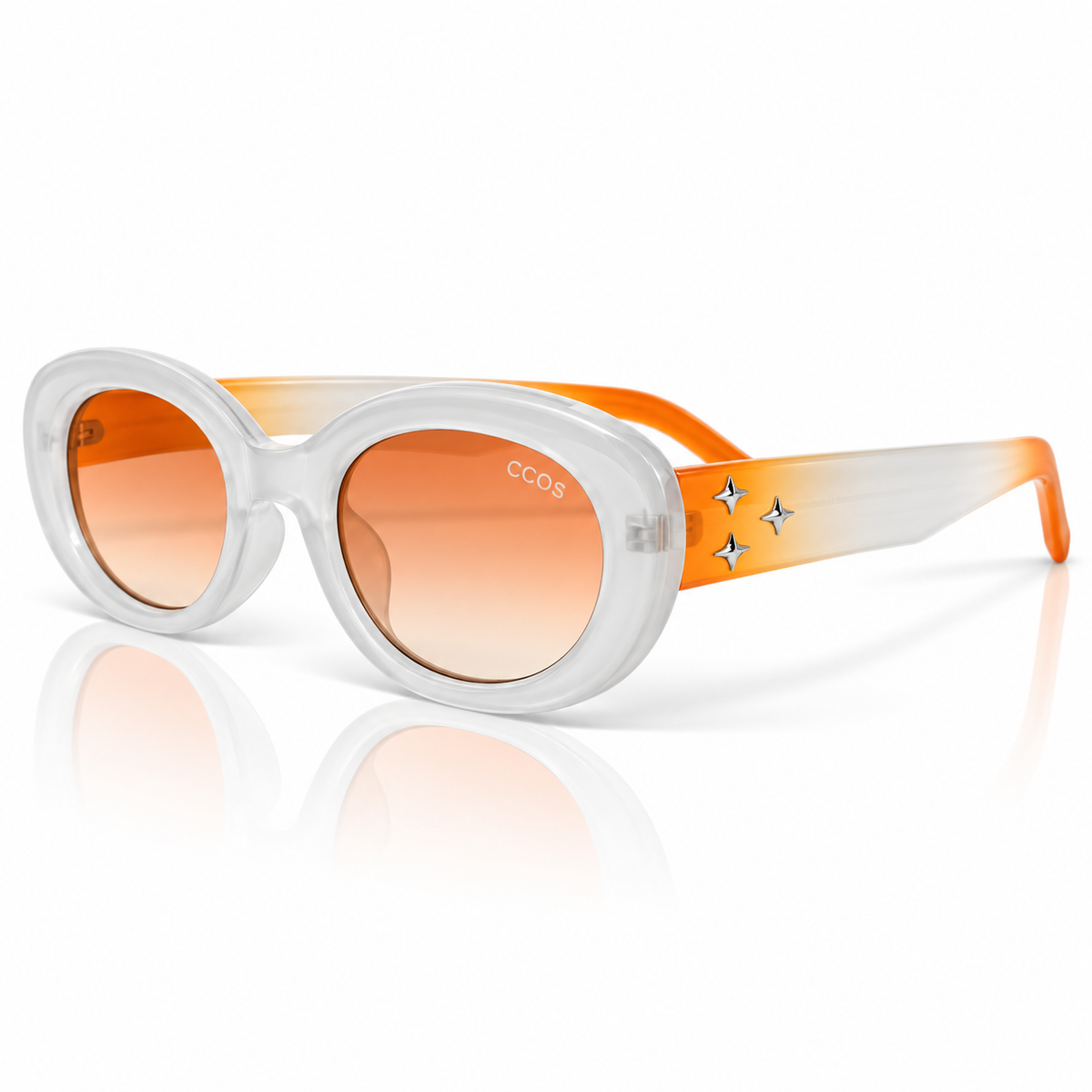 WHITE WITH ORANGE